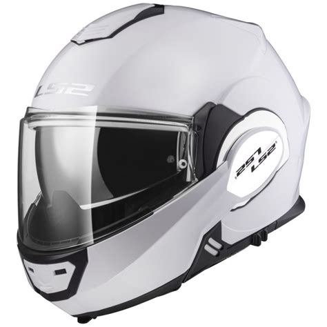 Flip Up Motorcycle Helmet Ls Ff Valiant Gloss White Insportline