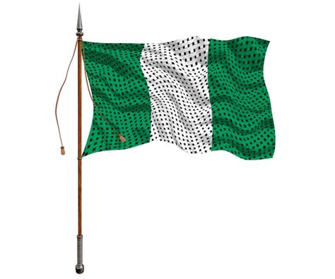 Fondo De La Bandera Nacional De Nigeria Con La Bandera De Nigeria