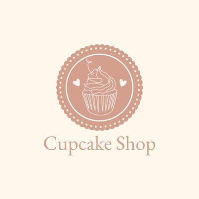 Pink Beige Soft Abstract Korean Vibe Cake Bakery Logo Templates By