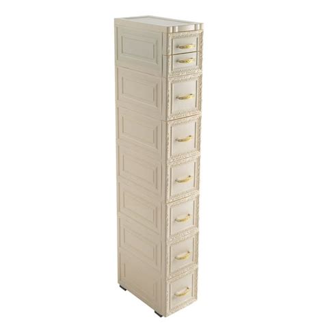 8 Drawers Floor Cabinettall Narrow Storage Cabinet Tower Bathroom