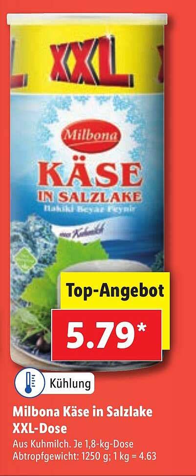 Milbona K Se In Salzlake Xxl Dose Angebot Bei Lidl Prospekte De