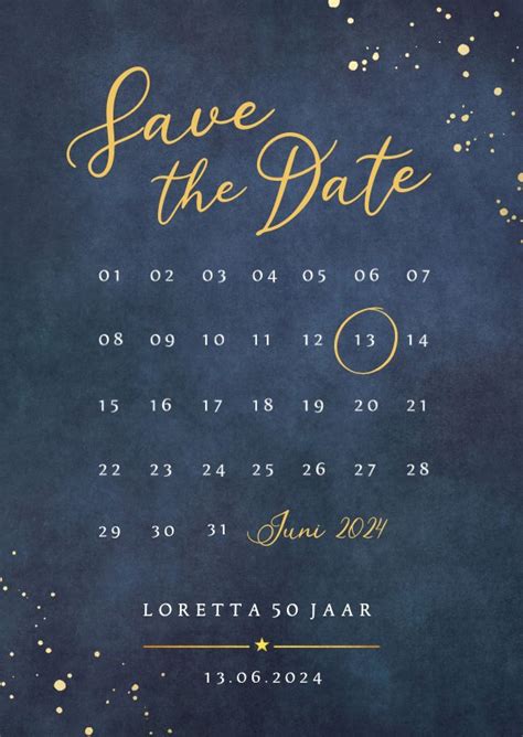 Save The Date Kaart Met Kalender Voor Een Kaartje Go