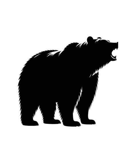 Grizzly Bear Silhouette Vector Illustration Design 36469515 Vector Art