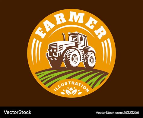 Tractor Logo Emblem Design Royalty Free Vector Image