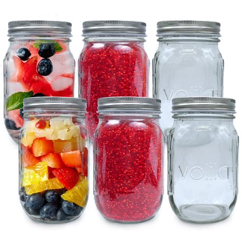 Buy Volila Mason Jar 6 Pack Leakproof Mason Jars With Lids 490ml For