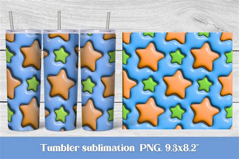 3d Puff Star Sublimation Tumbler 3d Tumbler Wrap By Svetana Studio