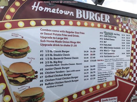 Online Menu Of Hometown Burger Restaurant San Antonio Texas 78254