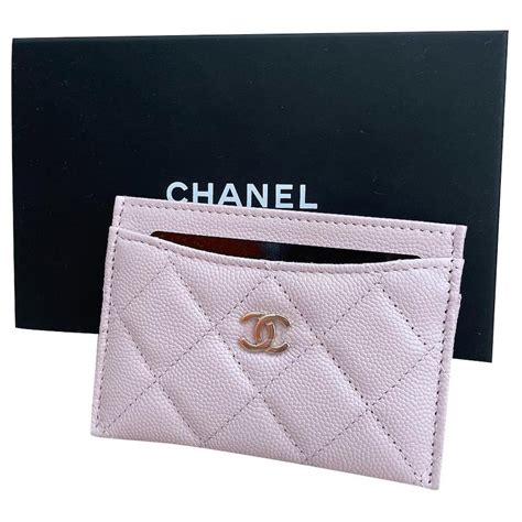 Chanel Card Holder Pink Leather Ref350199 Joli Closet