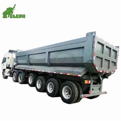 Coal Grain Rear Hydraulic 45 Cubic Meter U Shape 4 Axles Dump Trailers