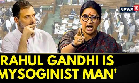 No Confidence Motion Smriti Irani Speech While Leaving The Parliament Rahul Gave A Flying