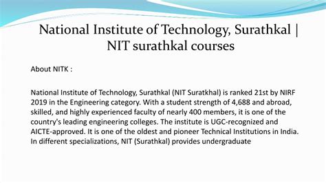 Ppt National Institute Of Technology Surathkal Nit Surathkal