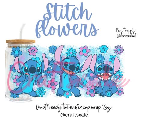 Stitch Cup Wrap Lilo And Stitch Cup Wrap For 16oz Glass Can Libbey