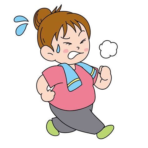 運動に苦しむダイエット中の女性 無料イラスト素材ならイラストック