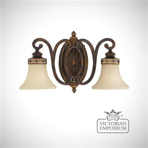 Double Wall Sconce With Walnut Finish