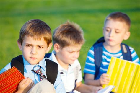 Two Girls Mocking A Boy Stock Image Image Of Elementary 25928351