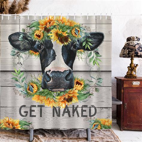 Amazon Longan Craft Cow Shower Curtain Get Naked Shower Curtains