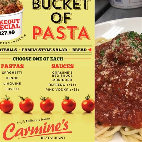 Carmine's menu in East Amherst, New York, USA