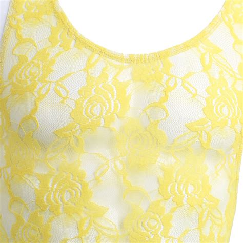 Mens One Piece Lingerie Floral Lace Mankini Bodysuit Catsuit Sissy Pouch Body Suit Jumpsuit