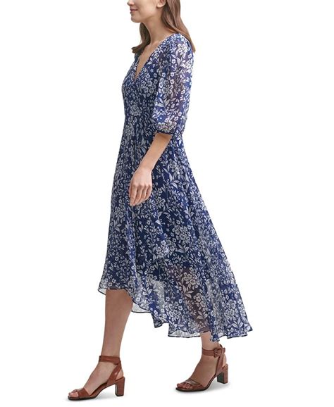 Calvin Klein Floral Print Chiffon Maxi Dress Macys