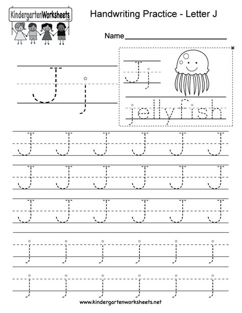 Alphabet J Tracing