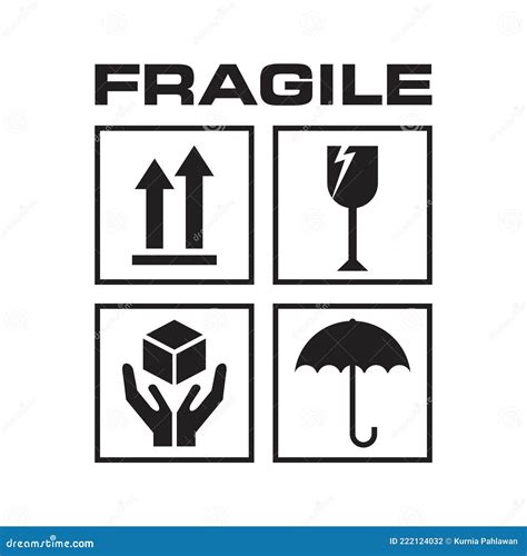 Fragile Logo Package Logo Vector Stock Vector Illustration Of