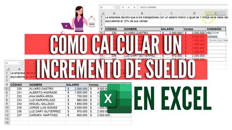 Como Calcular Un Incremento De Sueldo En Excel Youtube