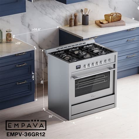 Empava Luxury 36 In 5 Burners 43 Cu Ft Steam Cleaning Convection Oven Slide In Natural Gas