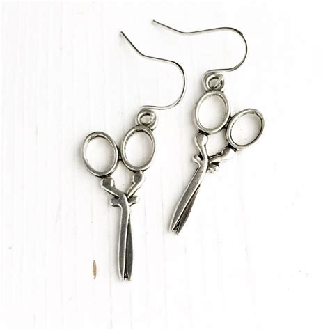 Scissor Earrings Pierced Dangly Quilter Hairdresser Crafter Artist