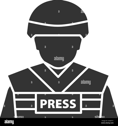 War Correspondent Glyph Icon Military Journalist Silhouette Symbol