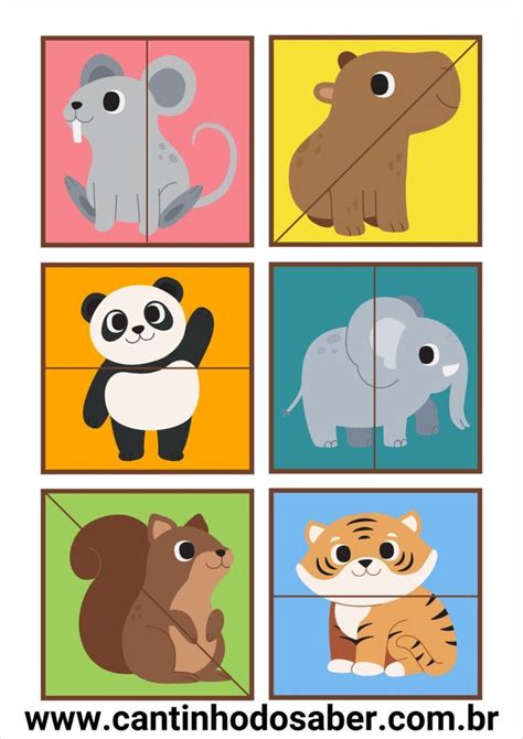 13 QUEBRA CABEÇAS DOS ANIMAIS NATAL Animal puzzles Preschool