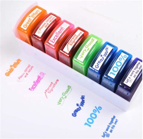 8 Pcs Teacher Stamp Set For Grading Classroom Stamp Self Etsy