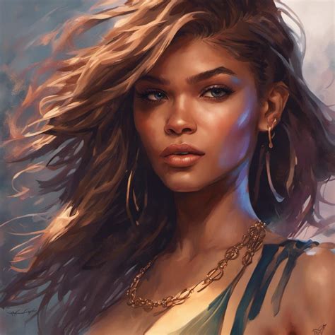 Zendaya Coleman Actress Head And Shoulders Portrait 8k Resolution