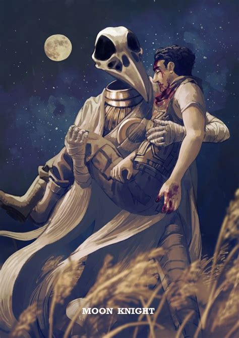 a man riding on the back of a giant bird in front of a full moon