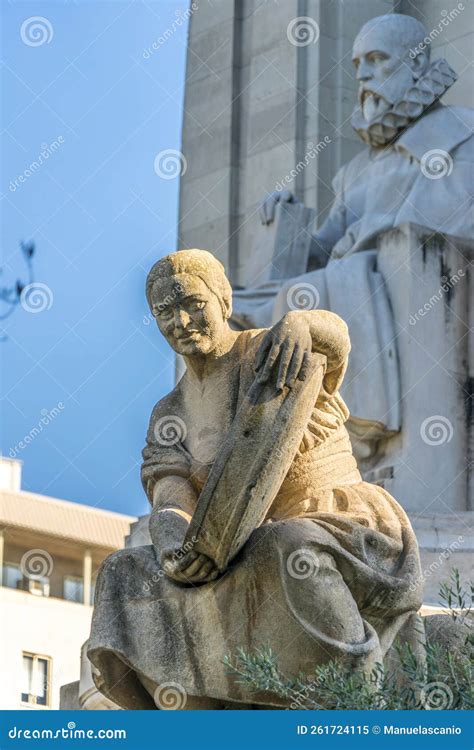 Stone Statue of Aldonza Lorenzo (Dulcinea Del Toboso) from Monument To Miguel De Cervantes ...