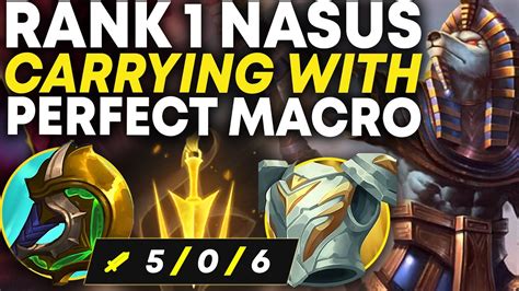 Rank 1 Nasus Carrying Masters With Perfect Macro Season 12 Nasus Top