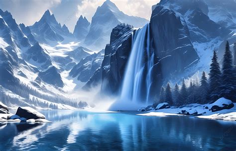 Mountain Water Falling Wallpaper Background Beutiful Mountain