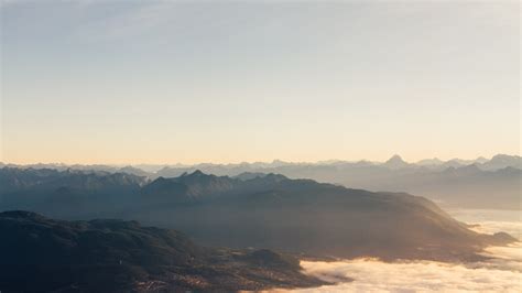 mountain cloud horizon and sky 4k HD Wallpaper