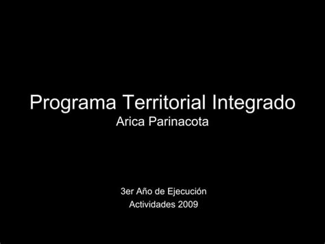 Programa Territorial Integrado Ppt