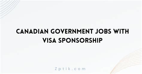 Canadian Government Jobs With Visa Sponsorship 2024