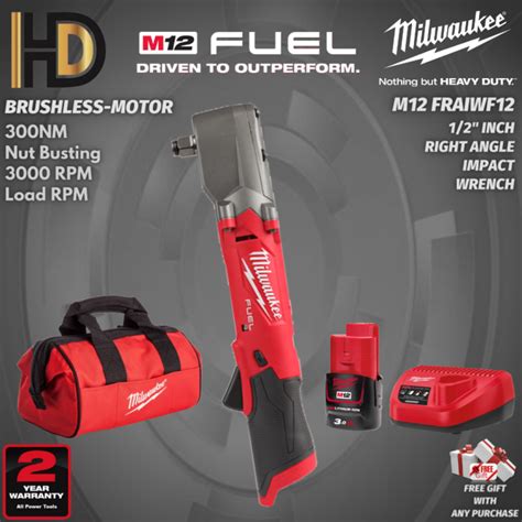 Milwaukee M Fraiwf Fuel Right Angle Impact Wrench Nm