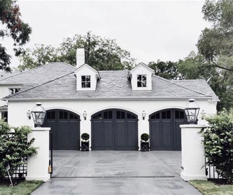 Black Garage Door Reveal Inspiration Inspo Side Entry Three Car Garage