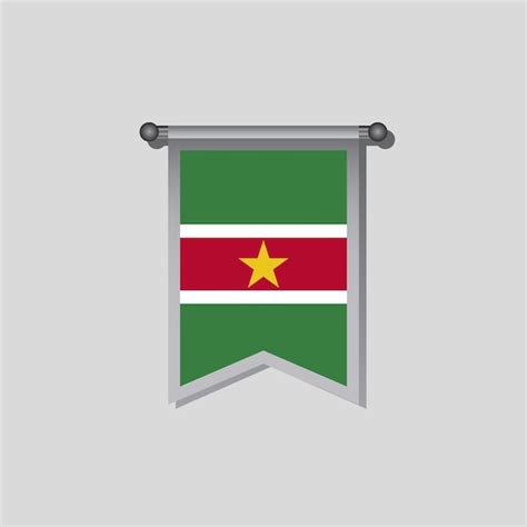 Ilustraci N De La Plantilla De La Bandera De Surinam Vector Premium