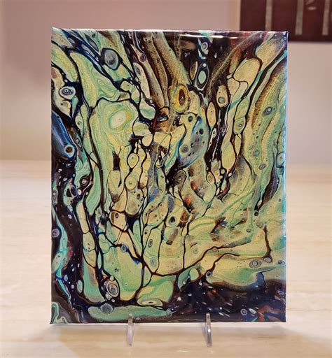 Fluid Acrylic Pour Abstract Painting ORIGINAL ART 8 X 10 Cradled Canvas