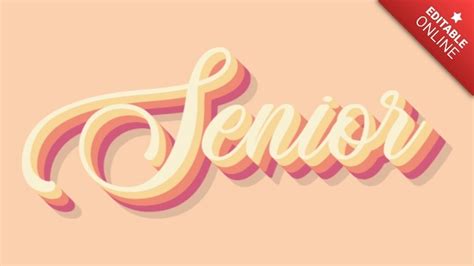 Senior Guión Efecto 3D Generador de Efectos de Texto