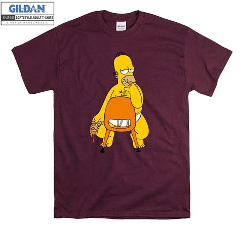 Bart Simpson Desnudo Homero Simpson T Camisa Ropa Popular Camiseta