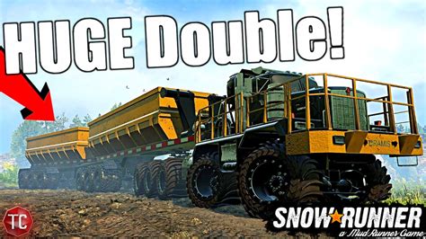 Snowrunner New Huge Kenworth Mining Truck With Double Trailers Youtube