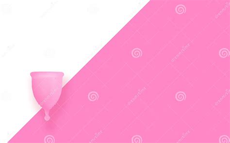 Top View Of A Pink Menstrual Cup On A Color Background Products Of Female Intimate Hygiene