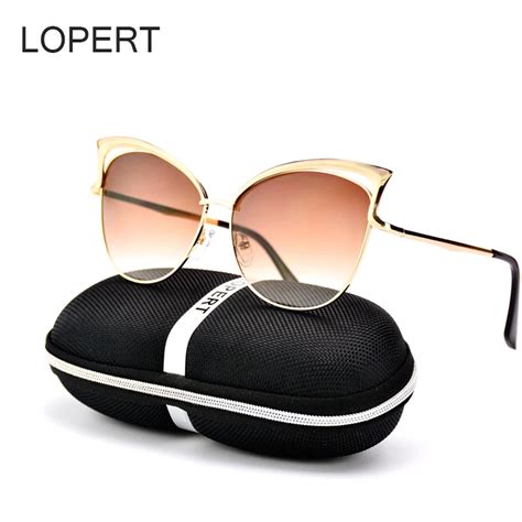 Lopert Fashion Cat Eye Sunglasses Women Brand Designer Glasses Twin