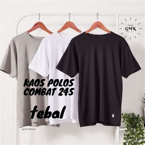 Jual Promo Kaos Polos Lengan Pendek Bahan Cotton Combed S Reaktif