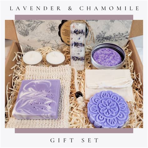 Handcrafted Gift Set Lavender And Chamomile Soaps Soaks